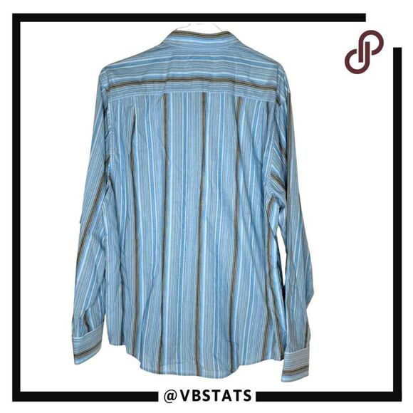 Tommy Bahama Men's Stripe Long Sleeve Pima Cotton Button Up Shirt Multicolor XL - Picture 2 of 7